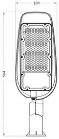 BERGE LED pouličná lampa 100W - neutrálna biela