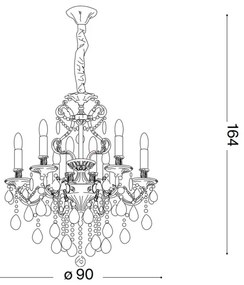Ideal Lux - Krištáľový luster na reťazi GIOCONDA 12xE14/40W/230V pr. 90 cm zlatá