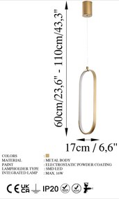 LED závesné svietidlo v zlatej farbe Can – Opviq lights