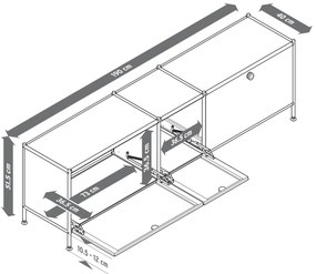 Nízka skrinka »CN3« s 3 výklopnými dvierkami, biela