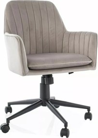 SI Q-886 Sametová otočná stolička tmavá béžová