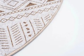 Protišmykový koberec NOVO béžový kruh