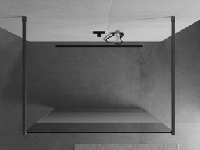 Mexen Kioto, sprchová zástena Walk-In 120 x 200 cm, 8mm číre sklo-námraza, grafitový profil, 800-120-002-95-35