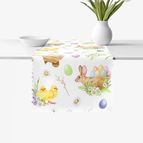 Goldea veľkonočný behúň na stôl teflónový - symboly veľkej noci 35x120 cm