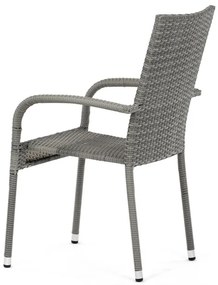 Autronic BONTEC Záhradná stolička, kov, polyratan, sivá, AZC-S2114 GREY Farba: Šedá