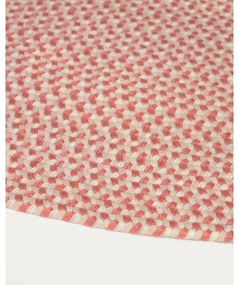 Ružový okrúhly vnútorný a vonkajší koberec z recyklovaných vlákien ø 150 cm Rodhe – Kave Home