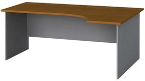 Ergonomický kancelársky pracovný stôl PRIMO FLEXI, 180x120 cm, sivá / čerešňa, pravý