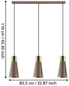 Eglo 98839 - LED Luster na lanku LOSALOMAS 3xGU10/4,5W/230V