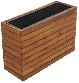 Kvetináč HWC-L21, 41x63x23cm, akáciové drevo - hnedá