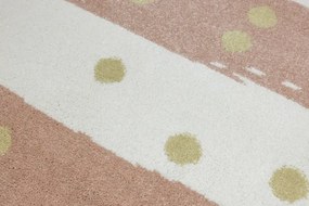 Koberec LIMA M044A krémový / ružový / zlatý polkruh