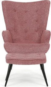 Kreslo ružové s podnožkou AK-303 PINK2