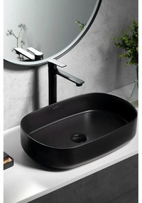 Matne čierna stojančeková umývadlová batéria Pax – Sapho