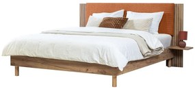 Oranžová dvojlôžková posteľ s roštom 160x200 cm Lior – Bobochic Paris