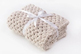 Pletená detská deka - béžová Ručne pletená deka 80/100