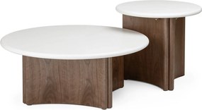 Konferenční stolek Marlo 80 cm krémový/ořech