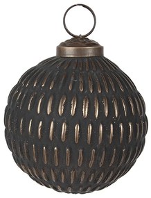 Zlatočierna sklenená vianočná ozdoba Aurora Noir - 8*8 cm