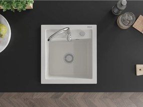 Mexen Vito - drez granitový 52,0x49,0cm, 1-komorový, biela, 6503521000-20