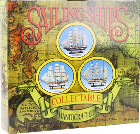 LEAN Toys Zberateľský model dekoratívnej plachetnice Fregata biela 49x43cm