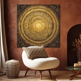 DUBLEZ | Drevený obraz zlatej mandaly - Dharma