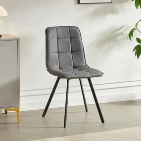 Jedálenský set 6x stolička + stôl Catini LANDON sivá/tm. sivá