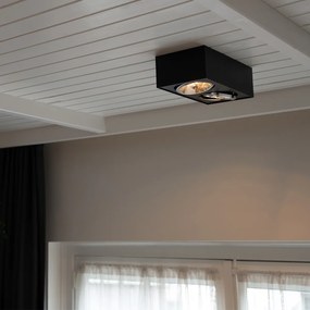 Štvorcové čierne bodové svetlo 2-žiarovkové - Kaya