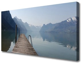 Obraz Canvas Mólo jazero hory príroda 125x50 cm