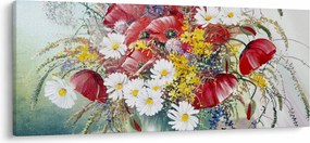 Obraz vázy s divokými kvetmi (120x50 cm)