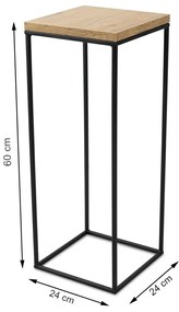 STOJAN NA KVETINÁČ BASICLOFT 60X24X24 CM ČIERNA/HNEDÁ