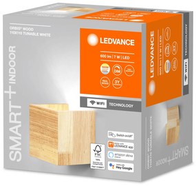 LEDVANCE SMART+ WiFi Orbis Wall Wood, 11 x 11 cm