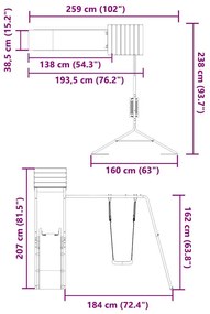 Vonkajšia súprava na hranie impregnovaná borovica