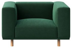 Tmavozelené zamatové relaxačné kreslo Kukumo – Ame Yens