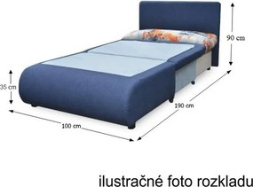 Rozkladacie kreslo s úložným priestorom Keny New - hnedá / vzor