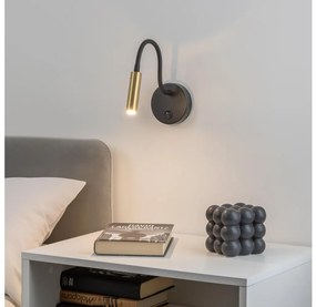 Brilagi -LED Stmievateľná flexibilná nástenná lampa MAYA 1xG9/4W/230V čierna/zlatá BG1053