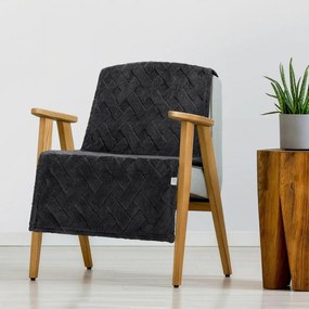 DEKA Z MIKROFLANELU CARO 70X160 CM ČIERNA