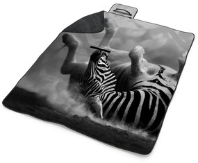 Sablio Plážová deka Válajúca sa zebra: 200x140 cm