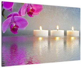 Obraz sviečok na vode (90x60 cm)