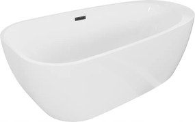 Mexen Giada 170x90 cm Oválna Voľne stojacia Vaňa, Biela Lesklá