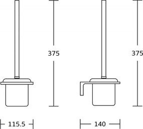 Mexen príslušenstvo, Lea wc kefa zlatá, 7026050-50