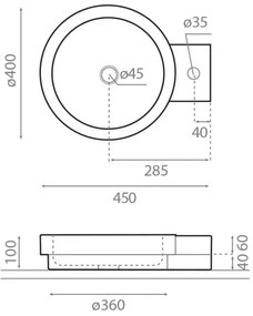 Bathco 00338 - Umývadlo na dosku ICONO 40x45 cm kameň/béžová