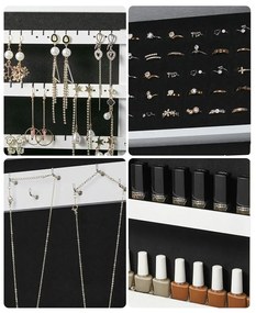 Zrkadlová uzamykateľná skrinka na šperky SONGMICS JBC51W