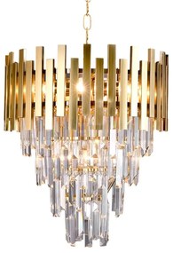 Luster Aspen II, 1x krištáľové/zlaté kovové tienidlo, (fi 45cm), g