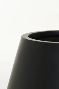 Okrúhly kvetináč BERBELIT, sklolaminát, výška 30 cm, čierny