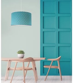 Duolla - Luster na lanku MAROKO 1xE27/40W/230V pr. 45 cm tyrkysová/biela