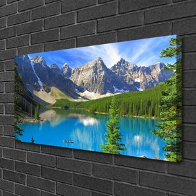 Obraz Canvas Jazero hora les príroda 120x60 cm