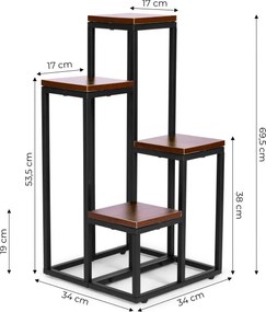 Stojan na květiny GEORGE tmavý ořech