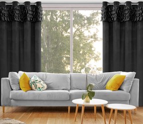 ZATEMŇOVACÍ ZÁVES NA KRÚŽKOCH ERIN 140X250 CM ČIERNA