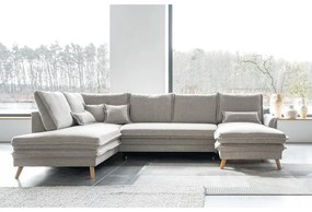 Béžová rozkladacia rohová pohovka (ľavý roh/do tvaru "U") Charming Charlie – Miuform