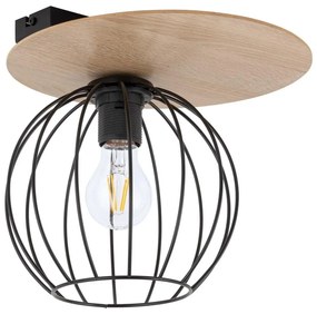 Prisadený luster CYBER 1xE27/60W/230V drevo/čierna