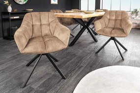 Dizajnová otočná stolička Vallerina sivo-hnedý zamat