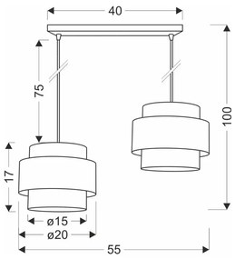 Závesné svietidlo s ratanovým tienidlom v bielo-prírodnej farbe ø 20 cm Rattan – Candellux Lighting